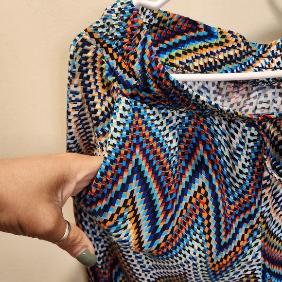 Dots Multicolor Zigzag Print Yogers Pants Size L - Picture 3 of 12